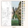 Nyugodt sziklatornyok tükörképe - számfestő készlet - Számfestő.hu - 80×100cm - Keretre feszítve