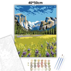 Derűs Yosemite-völgy - számfestő készlet - Számfestő.hu - 40×50cm - Keret nélkül