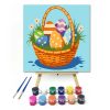 Húsvéti kosár - gyerek számfestő készlet - Számfestő.hu - 50×50cm - Keretre feszítve