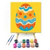Vidám húsvéti tojás - gyerek számfestő készlet - Számfestő.hu - 40×40cm - Keretre feszítve