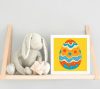 Vidám húsvéti tojás - gyerek számfestő készlet - Számfestő.hu - 20×20cm - Keretre feszítve