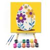 Virágos húsvéti tojás - gyerek számfestő készlet - Számfestő.hu - 30×30cm - Keretre feszítve