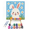 Tavaszi nyuszi - gyerek számfestő készlet - Számfestő.hu - 40×40cm - Keretre feszítve