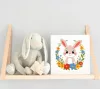 Bájos nyuszi koszorúja - gyerek számfestő készlet - Számfestő.hu - 20×20cm - Keret nélkül