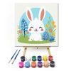 Húsvéti nyuszi tojásokkal - gyerek számfestő készlet - Számfestő.hu - 50×50cm - Keret nélkül