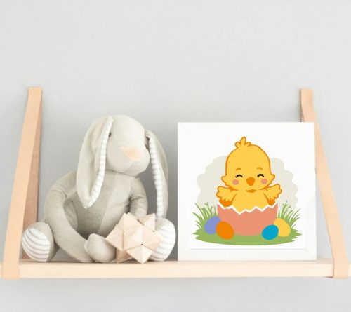 Kiscsibe születése - gyerek számfestő készlet - Számfestő.hu - 20×20cm - Keret nélkül