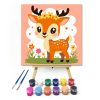 Mosolygós őzike - gyerek számfestő készlet - Számfestő.hu - 20×20cm - Keretre feszítve