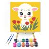 Kisbárány a tulipánok között - gyerek számfestő készlet - Számfestő.hu - 20×20cm - Keret nélkül