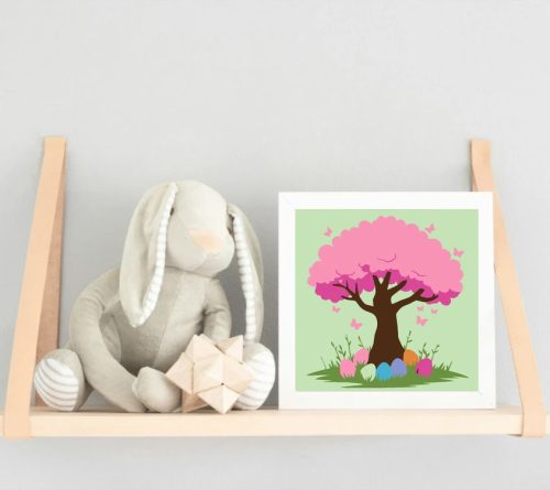 Rózsaszín lombkorona - gyerek számfestő készlet - Számfestő.hu - 50×50cm - Keret nélkül