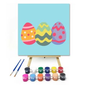 Színes tojások - gyerek számfestő készlet - Számfestő.hu - 20×20cm - Keret nélkül