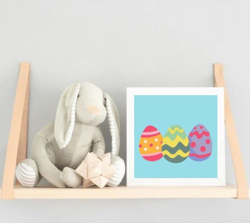 Színes tojások - gyerek számfestő készlet - Számfestő.hu - 50×50cm - Keret nélkül