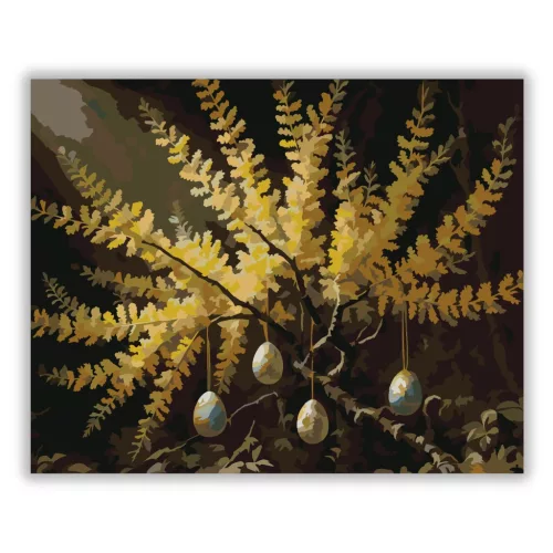 Húsvéti tojásdíszek - számfestő készlet - Számfestő.hu - 50×60cm - Keret nélkül