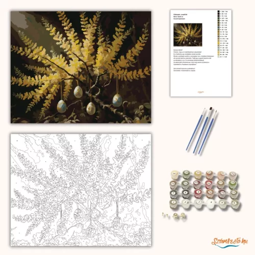 Húsvéti tojásdíszek - számfestő készlet - Számfestő.hu - 60×70cm - Keret nélkül