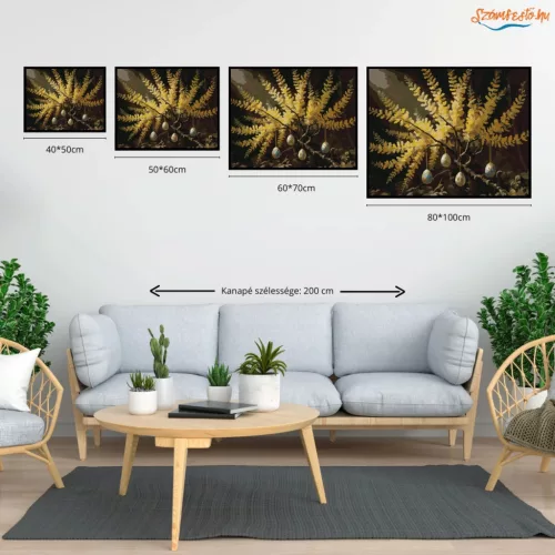 Húsvéti tojásdíszek - számfestő készlet - Számfestő.hu - 60×70cm - Keretre feszítve