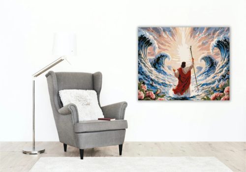 Mózes a tenger előtt - számfestő készlet - Számfestő.hu - 50×60cm - Keret nélkül