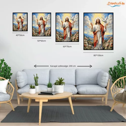 Fénylő feltámadás - számfestő készlet - Számfestő.hu - 60×70cm - Keret nélkül