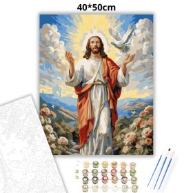 Fénylő feltámadás - számfestő készlet - Számfestő.hu - 40×50cm - Keret nélkül