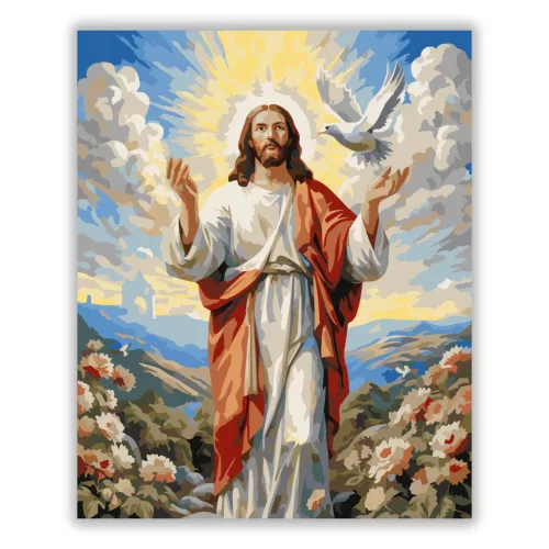 Fénylő feltámadás - számfestő készlet - Számfestő.hu - 40×50cm - Keret nélkül