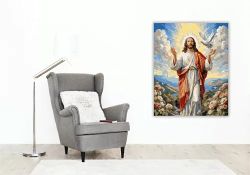 Fénylő feltámadás - számfestő készlet - Számfestő.hu - 40×50cm - Keret nélkül