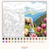 Derűs bárány tulipánok közt - számfestő készlet - Számfestő.hu - 80×100cm - Keret nélkül