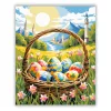 Napsütötte tojás kosár - számfestő készlet - Számfestő.hu - 60×70cm - Keretre feszítve