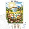 Napsütötte tojás kosár - számfestő készlet - Számfestő.hu - 80×100cm - Keret nélkül