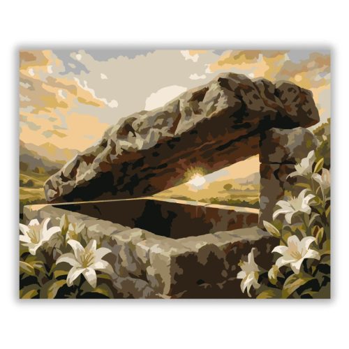 Reményteli üres sziklasír - számfestő készlet - Számfestő.hu - 40×50cm - Keret nélkül