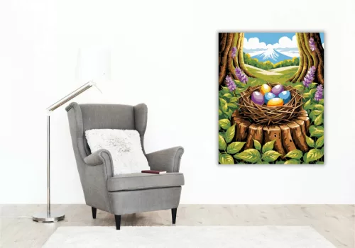 Tavaszi színes tojások - számfestő készlet - Számfestő.hu - 80×100cm - Keret nélkül