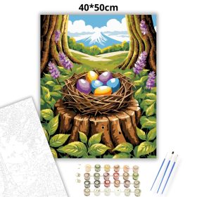 Tavaszi színes tojások - számfestő készlet - Számfestő.hu - 40×50cm - Keret nélkül