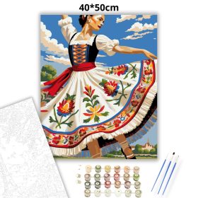 Népies viselet - számfestő készlet - Számfestő.hu - 40×50cm - Keret nélkül