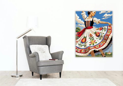 Népies viselet - számfestő készlet - Számfestő.hu - 40×50cm - Keret nélkül