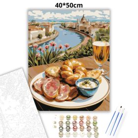 Dunai húsvéti reggeli - számfestő készlet - Számfestő.hu - 40×50cm - Keret nélkül