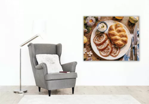 Otthonos húsvéti kalács - számfestő készlet - Számfestő.hu - 50×60cm - Keretre feszítve