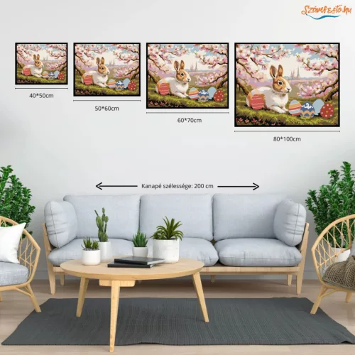 Virágzó ágak alatt - számfestő készlet - Számfestő.hu - 60×70cm - Keret nélkül