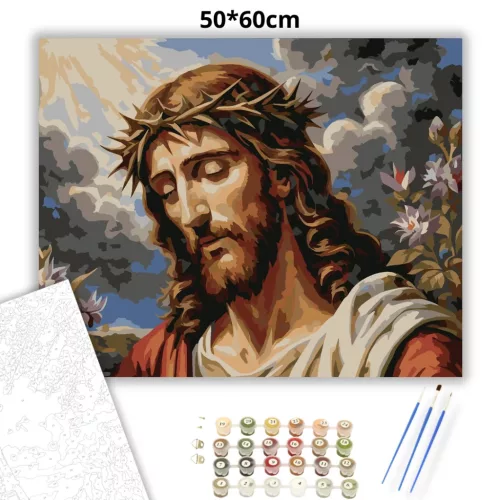 Dramatikus töviskorona - számfestő készlet - Számfestő.hu - 50×60cm - Keretre feszítve