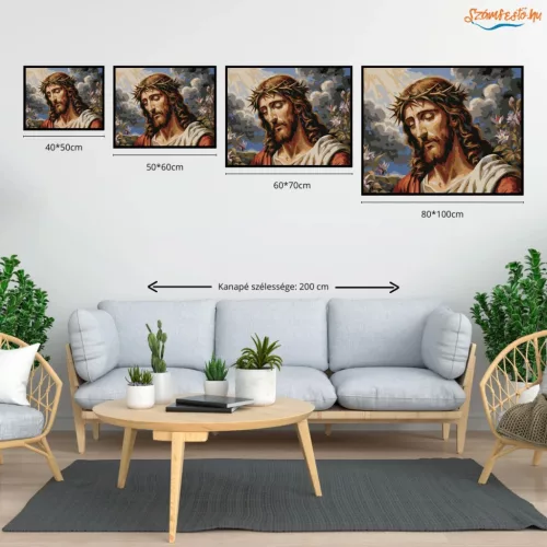 Dramatikus töviskorona - számfestő készlet - Számfestő.hu - 60×70cm - Keret nélkül