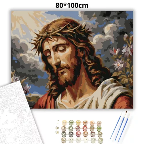 Dramatikus töviskorona - számfestő készlet - Számfestő.hu - 80×100cm - Keretre feszítve