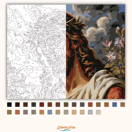 Dramatikus töviskorona - számfestő készlet - Számfestő.hu - 80×100cm - Keretre feszítve