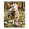Margarétás bárányka - számfestő készlet - Számfestő.hu - 50×60cm - Keretre feszítve