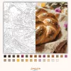Húsvéti fonott kalács - számfestő készlet - Számfestő.hu - 40×50cm - Keretre feszítve