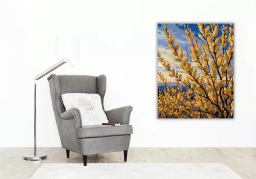 Alkonyi aranyvesszők - számfestő készlet - Számfestő.hu - 60×70cm - Keretre feszítve