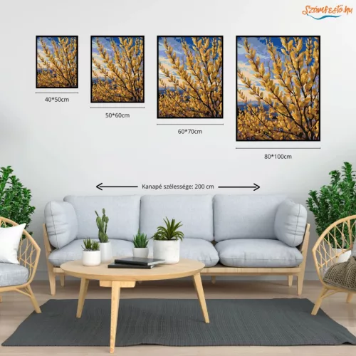 Alkonyi aranyvesszők - számfestő készlet - Számfestő.hu - 80×100cm - Keret nélkül