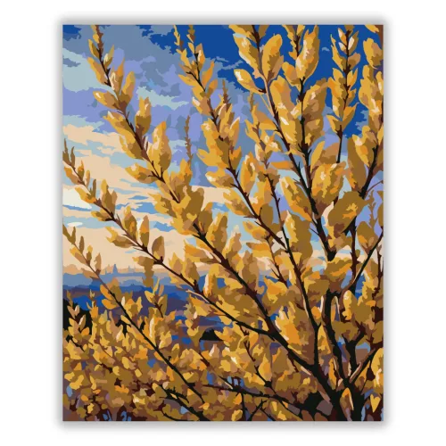 Alkonyi aranyvesszők - számfestő készlet - Számfestő.hu - 80×100cm - Keretre feszítve