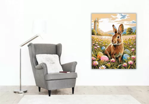 Tavaszi vadnyuszi - számfestő készlet - Számfestő.hu - 60×70cm - Keretre feszítve