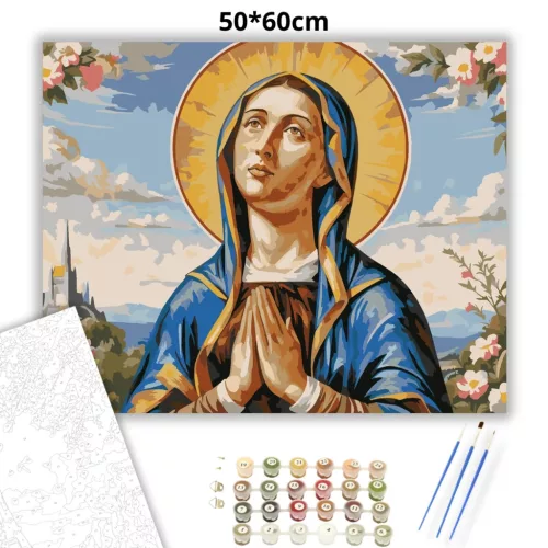Szűz Mária tekintete - számfestő készlet - Számfestő.hu - 50×60cm - Keret nélkül