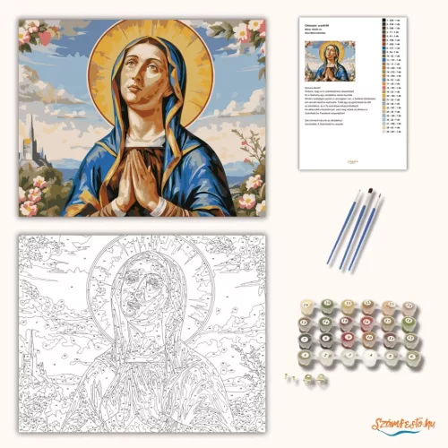 Szűz Mária tekintete - számfestő készlet - Számfestő.hu - 80×100cm - Keret nélkül