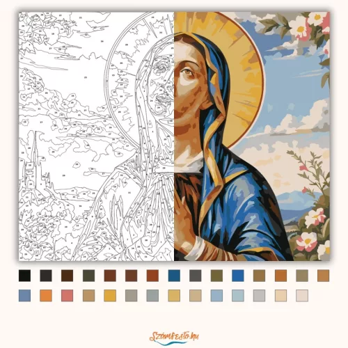 Szűz Mária tekintete - számfestő készlet - Számfestő.hu - 40×50cm - Keret nélkül