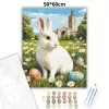 Tavaszi nyuszi a réten - számfestő készlet - Számfestő.hu - 50×60cm - Keret nélkül