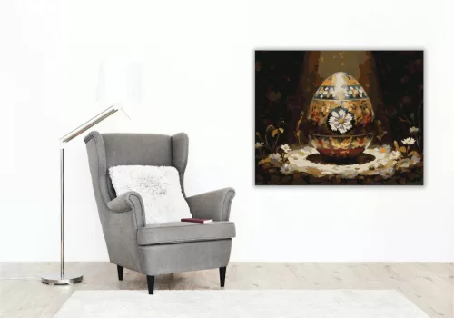 Ünnepi hímes tojás - számfestő készlet - Számfestő.hu - 80×100cm - Keret nélkül