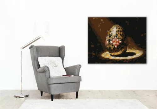 Aranyozott hímes tojás - számfestő készlet - Számfestő.hu - 60×70cm - Keret nélkül